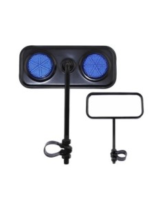 Rectangle Mirror Black/ Blue Reflectors.